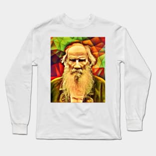 Leo Tolstoy Snow Portrait | Leo Tolstoy Artwork 9 Long Sleeve T-Shirt